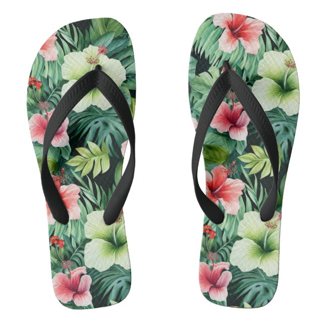 Chanclas Flops de volteo de impresión tropical (Plantilla)