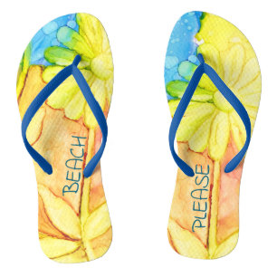 Chanclas "Flor amarilla" Flip-Flops de adultos