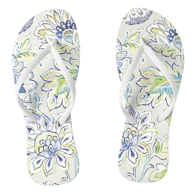 Chanclas Flor azul bohemia (Plantilla)