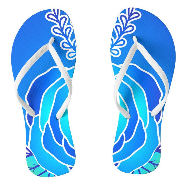 Chanclas Flor azul Resumen Estilo personal (Plantilla)