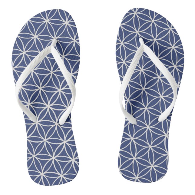 Chanclas flor blanca de la vida (Plantilla)