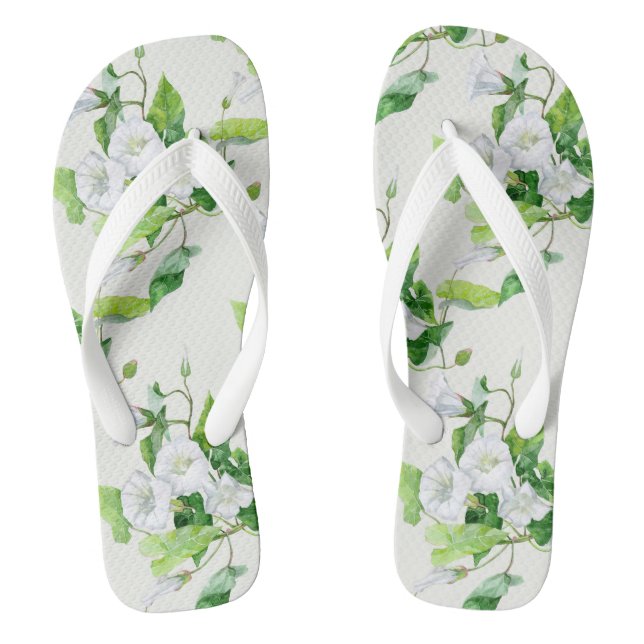Chanclas Flor blanca entrelazada (Plantilla)