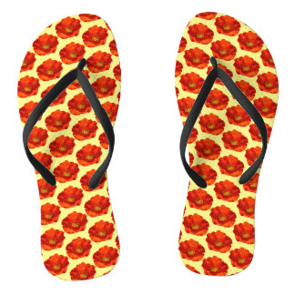 Chanclas Flor colorida de adormidera roja de Alaska