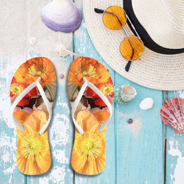 Chanclas Flor de amapola brillante Boho (Subido por el creador)