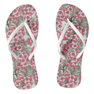 Chanclas Flor de cerezo en rosa y menta