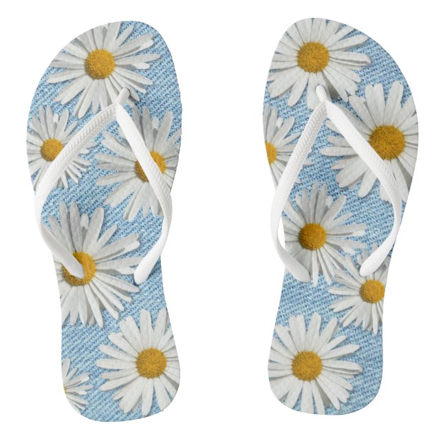 Chanclas Flor de Denim Daisy Lavado - Moda de moda (Plantilla)