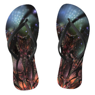 Chanclas Flor de fantasía fractal suave y delicada