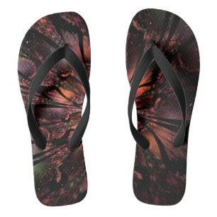 Chanclas Flor de fantasía fractal suave y delicada