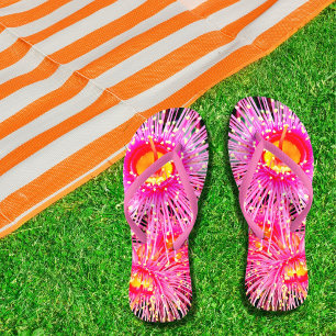 Chanclas Flor de flor de nuez brillante Boho