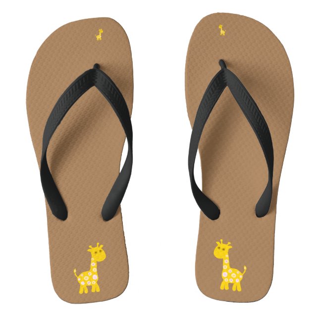 Chanclas Flor de jirafa amarilla suave (Plantilla)