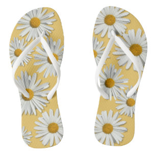 Chanclas Flor de margarita blanca hippie - Moda de moda