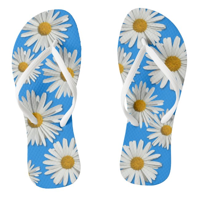 Chanclas Flor de margarita blanca hippie - Moda de moda (Plantilla)