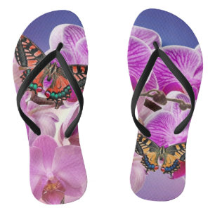 Chanclas Flor de orquídea morada rosa