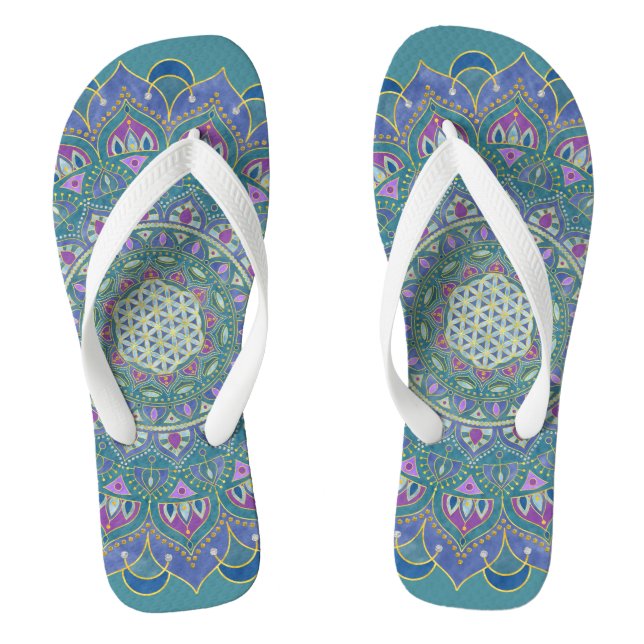 Chanclas Flor De Vida - Mandala Estilo India 1 (Plantilla)