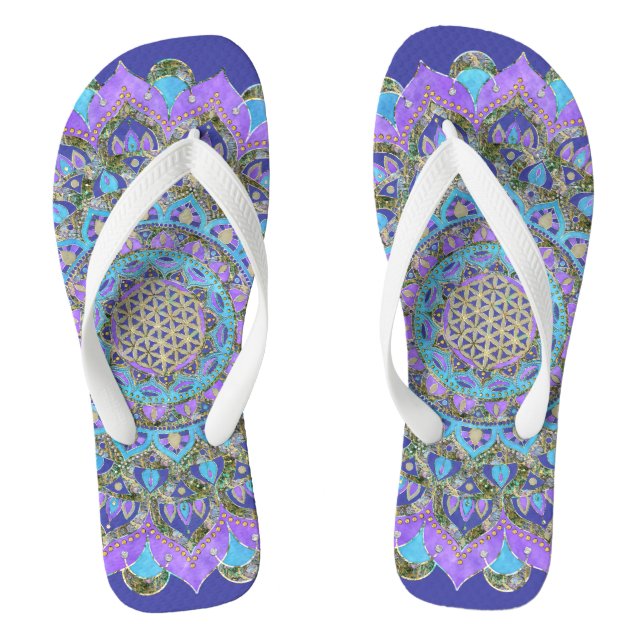 Chanclas Flor De Vida - Mandala Estilo India 2 (Plantilla)