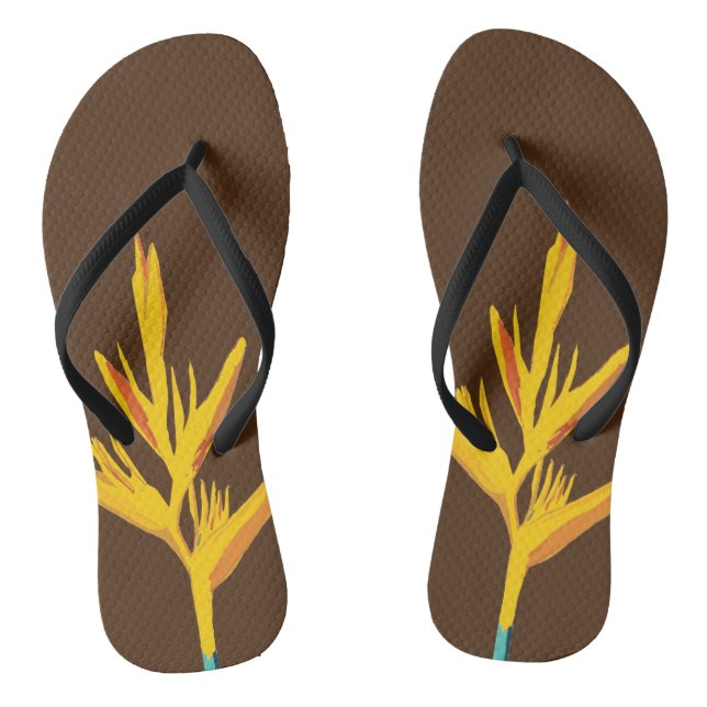 Chanclas Flor exótica amarilla (Plantilla)