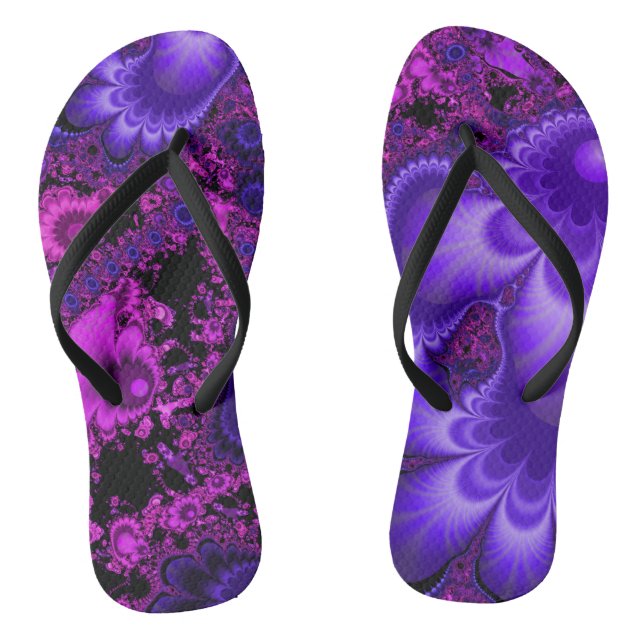 Chanclas Flor Fractal Flip Flags (Plantilla)