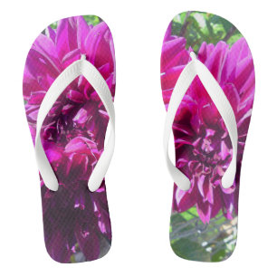 Chanclas Flor morada Dahlia Flip Flops