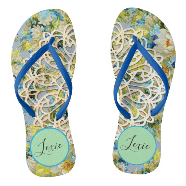 Chanclas Flor personalizada en primavera (Plantilla)