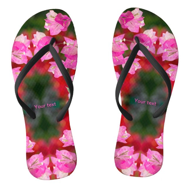 Chanclas Flor rosa de Bougainvillea (Plantilla)