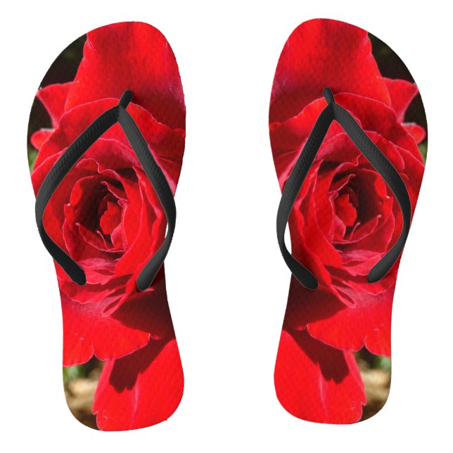 Chanclas Flor rosa roja brillante hermosa flor (Plantilla)