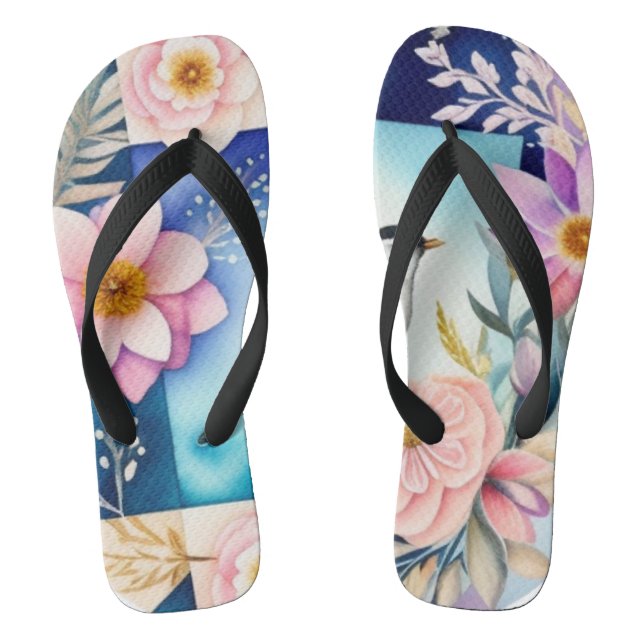 Chanclas Flor y Pájaro  (Plantilla)