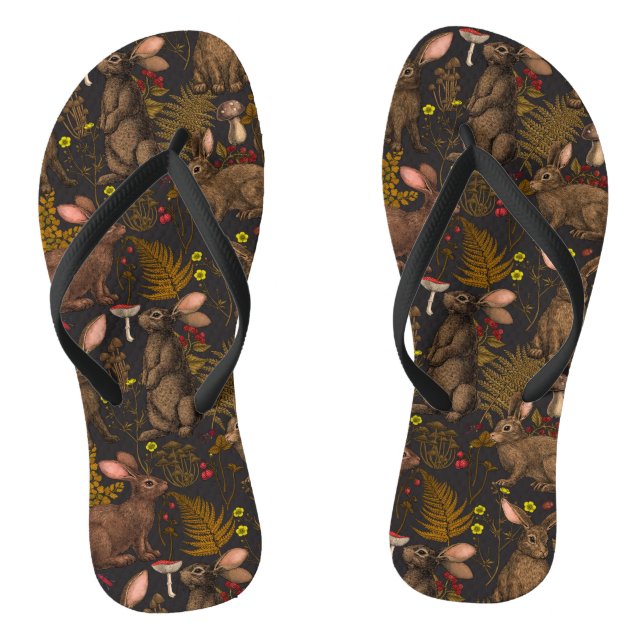 Chanclas Flora de conejos y bosques 3 Flip Flops (Plantilla)