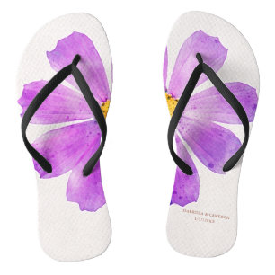 Chanclas Floral acuarela Cosmos Daisy Terracotta Boda