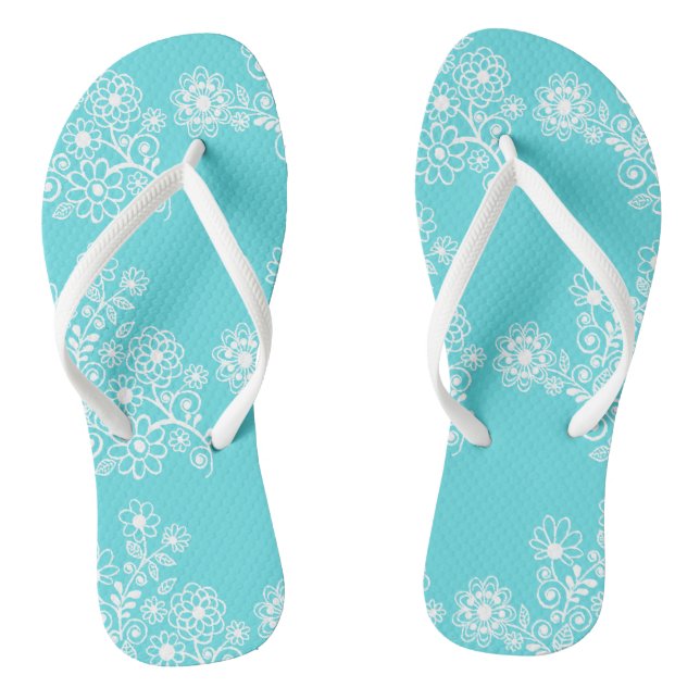 Chanclas Floral Azul Boda Recepción Flip Flops (Plantilla)