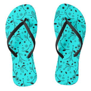 Chanclas Floral AZUL verano    patternflip flops