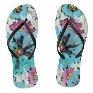 Chanclas Floral azul y rosa gráfico
