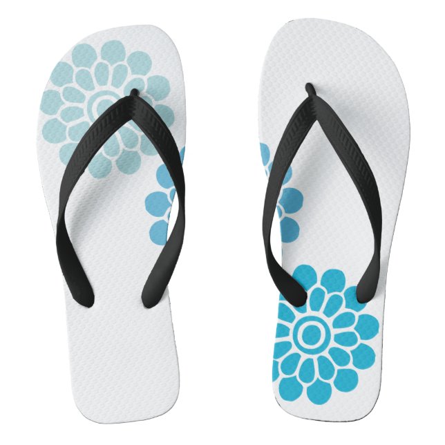 Chanclas Floral blanca y azul (Plantilla)