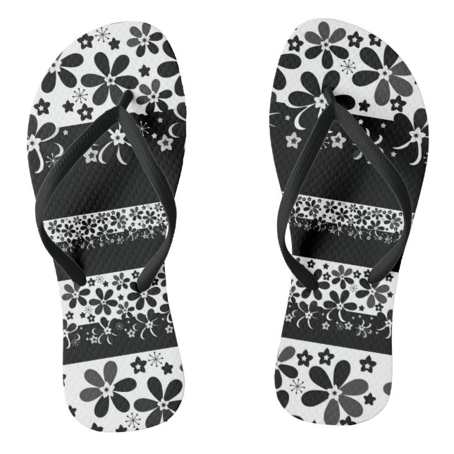 Chanclas Floral blanca y negra (Plantilla)