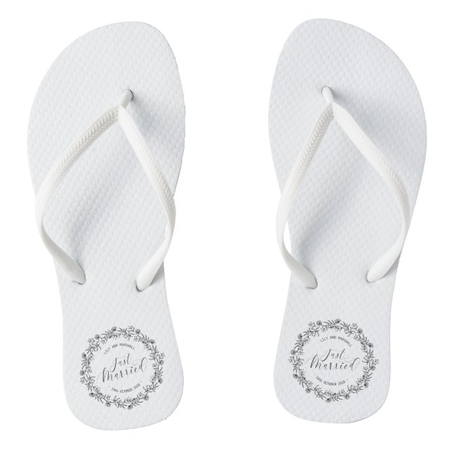Chanclas Floral casada personalizada| Flip Flops (Plantilla)