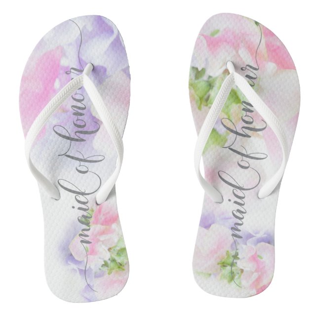 Chanclas FLORAL CHIC BODA GUISANTES DULCES Dama de Honor (Plantilla)