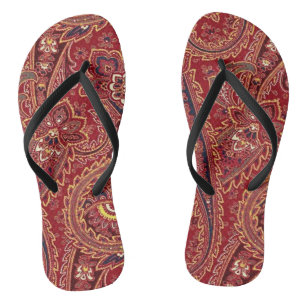 Chanclas Floral de color rojo, azul, amarillo y blanco
