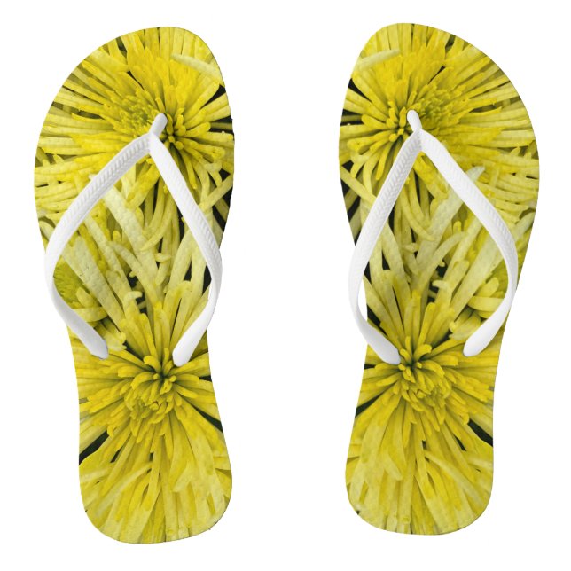 Chanclas Floral de crisantemo amarillo (Plantilla)