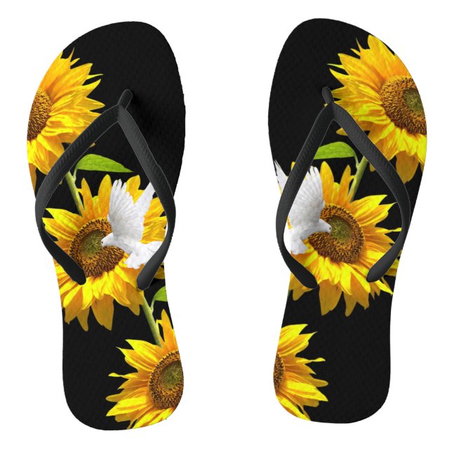Chanclas Floral de girasol Dove Flip Flops (Plantilla)