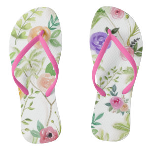 Chanclas Floral de Melocotón Púrpura Rosa Verdor