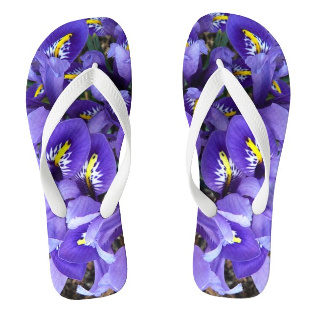 Chanclas Floral de primavera de irlandeses azules en miniat (Plantilla)