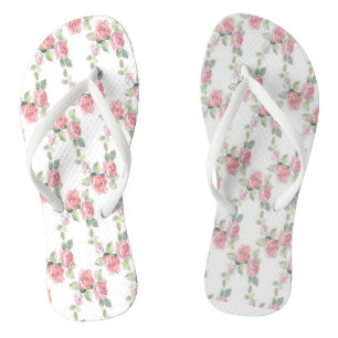 Chanclas Floral de rosa rosada Shabby Chic