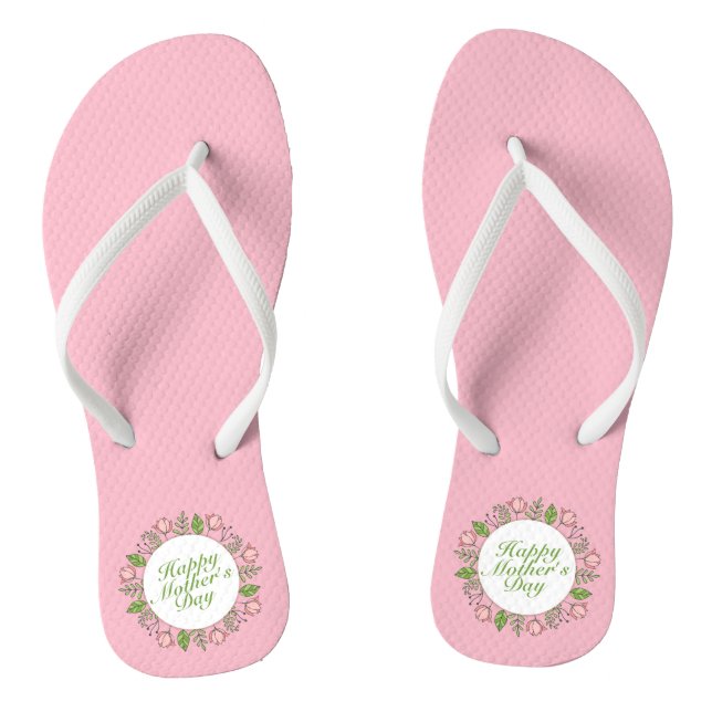 Chanclas Floral elegante feliz día de la madre | Flip Flops (Plantilla)