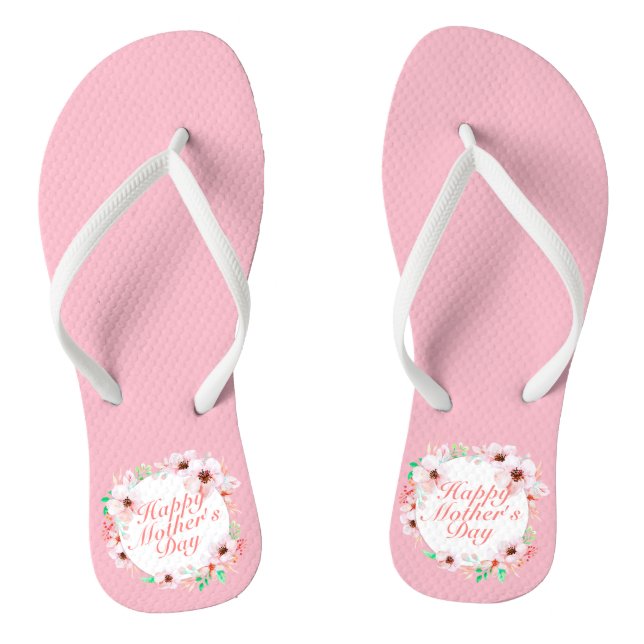 Chanclas Floral elegante feliz día de la madre | Flip Flops (Plantilla)