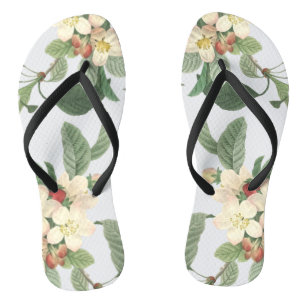 Chanclas Floral floreciente de verano de Pearl White