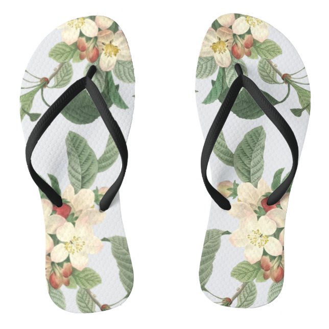 Chanclas Floral floreciente de verano de Pearl White (Plantilla)
