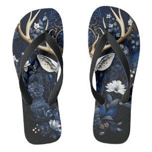 Chanclas Floral Gótico Ciervo Celestial Medianoche