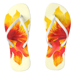 Chanclas Floral Hawaii Flip Flops amarillo