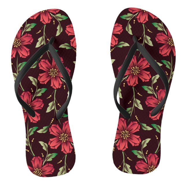 Chanclas Floral roja (Plantilla)