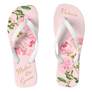 Chanclas Floral Rosa Botánico Madre del Novio Boda
