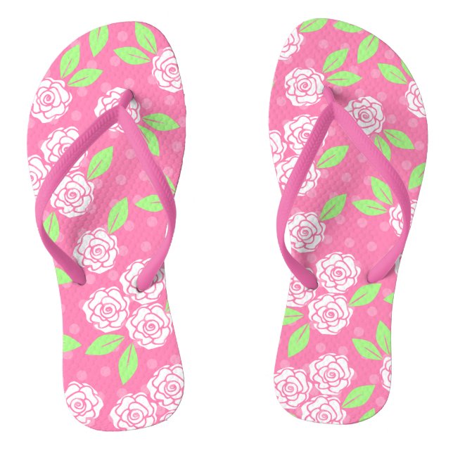 Chanclas Floral Rosa Shabby Chic (Plantilla)